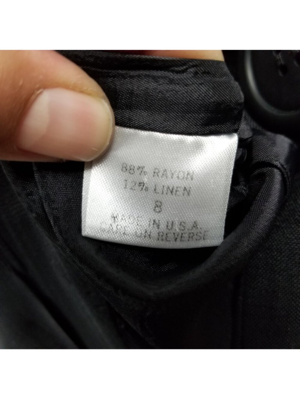 Tahari Dress Womens 8 Black Sleeveless Academia Linen Blend Sheath *Read* - Picture 7 of 12